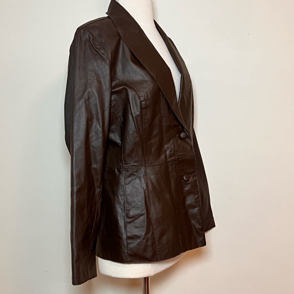 Pamela McCoy Brown Leather Jacket, Size Medium - Picture 6 of 14
